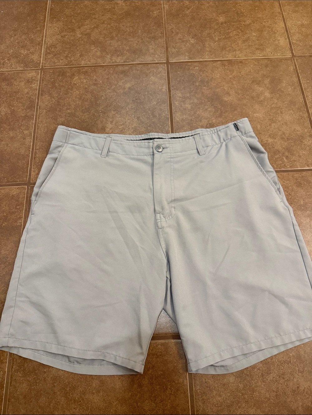 Men's Light Gray Flat Front Shorts - Casual Everyday Wear